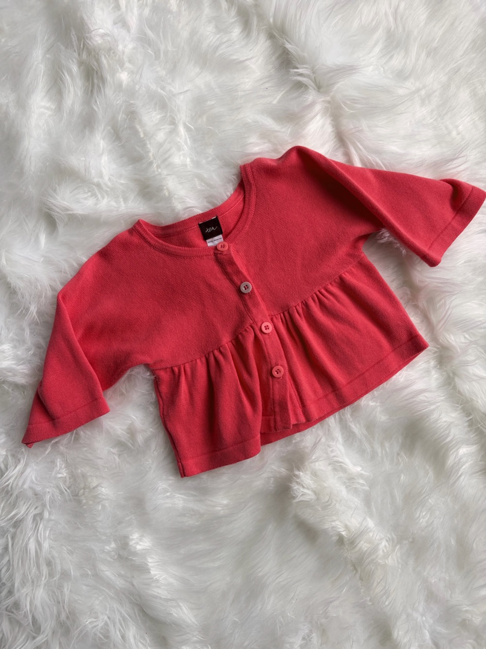 Tea Collection Pink Peplum Cardigan